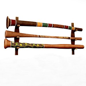 trumpet wooden didjeridoo 3D model