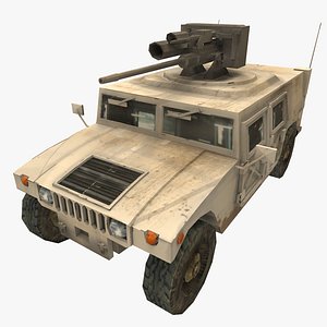 3D model humvee m242 bushmaster