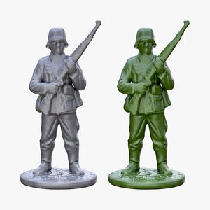 Plastic Toy Soldier Army WW2 Gray and Green