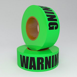 WARNING Tape Green 3D model