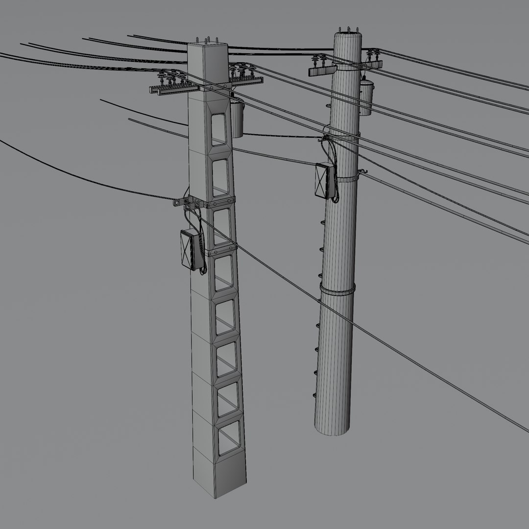 Concrete utility poles 3D model https://p.turbosquid.com/ts-thumb/Mg/L6fXsb/mX/4wireframe/png/1738064943/1920x1080/fit_q87/40fa47d02fbb78583ef629b0b141532d05f6bd4f/4wireframe.jpg