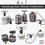 Collezione di stufe a gas da campeggio