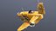 Avião amarelo realista estilizado
