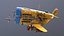 Avião amarelo realista estilizado