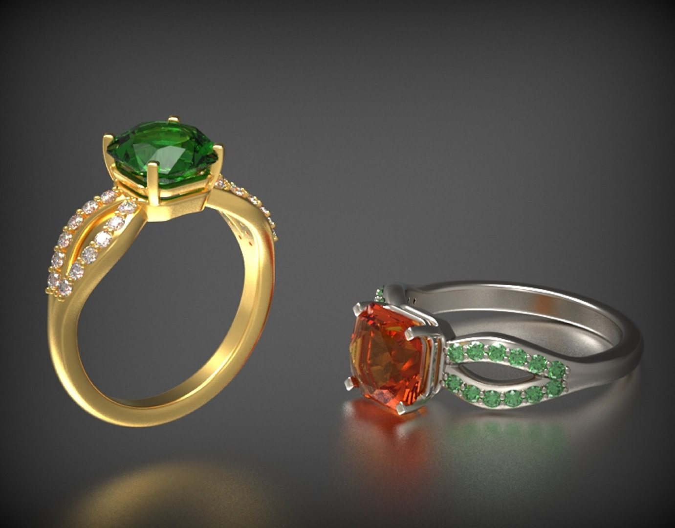 3D Crossed Ring Model - TurboSquid 2165303