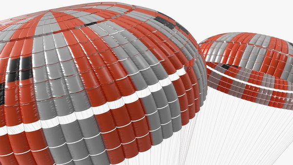 modelo 3d Sistema de paracaídas elevador triple para carga de la NASA ...