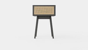 3D Bedside table in meranti wood and MDF model