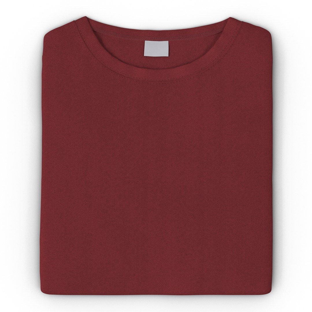 Folded TShirt Red 3D model preview