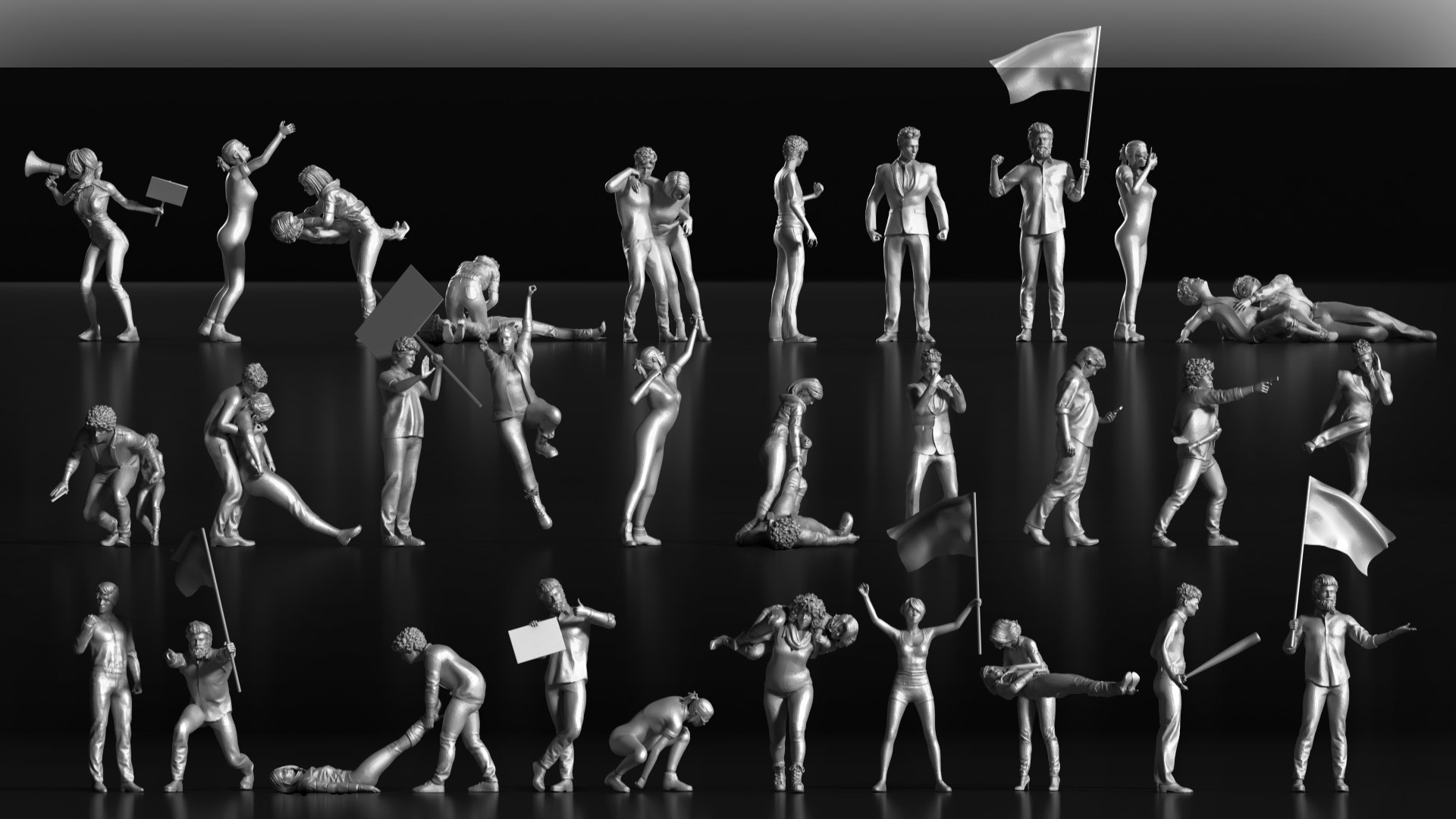 LP People 09 Riots 3D Model - TurboSquid 2260532