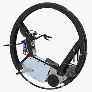 Monowheel Motorcycle Rigged for Modo model