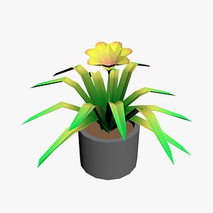 Low Poly Yellow Flower model