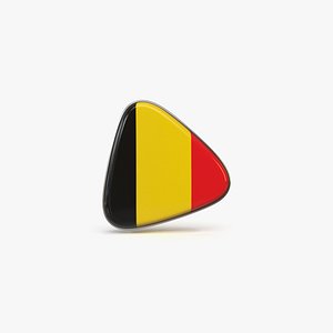 3D Belgium Flag Icon model