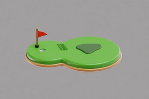 3D Golf Course Cartoon