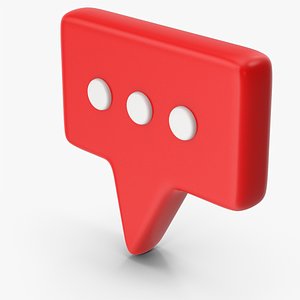 3D Red Loading Bubble model