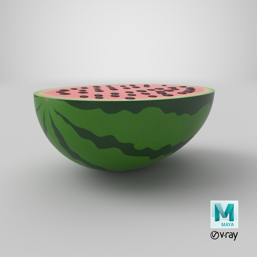Cartoon Watermelon Half 3D Model - TurboSquid 2104043