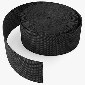 3D model Webbing Belt Strap Round Black
