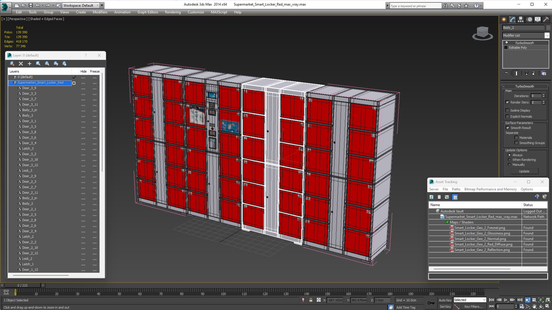 Supermarket Smart Locker Red 3D - TurboSquid 2139346