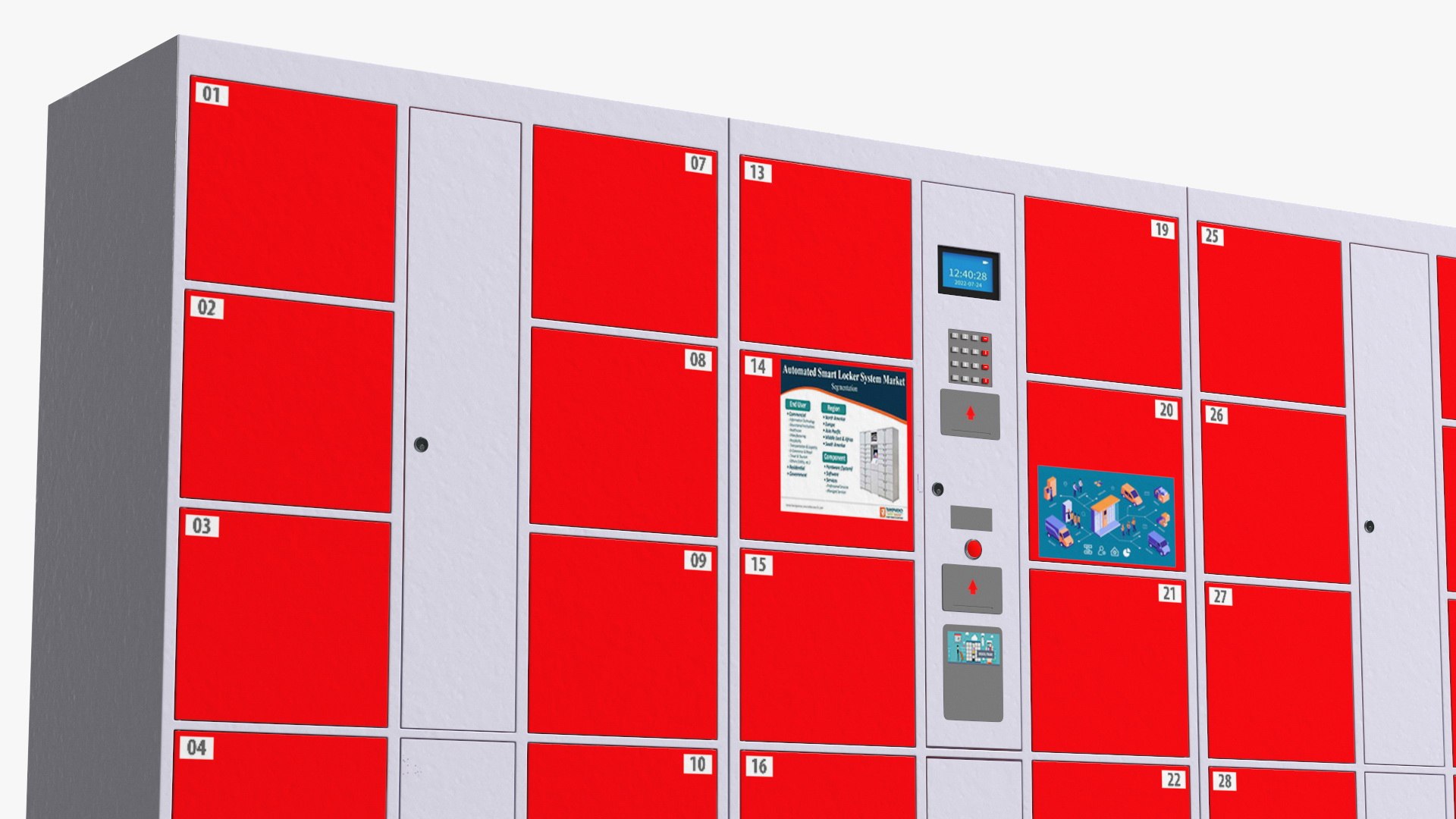 Supermarket Smart Locker Red 3D - TurboSquid 2139346