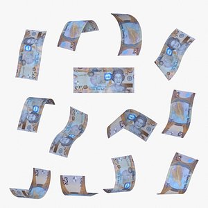 Cayman Islands British 25 Dollar Falling Notes 3D model