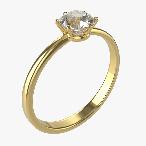 Gold Diamond Ring Jewelry 07 3D model