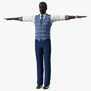 Black Elderly Man Everyday Style T-Pose