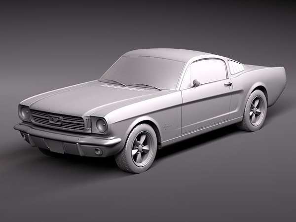 mustang 1966 1964 3d max