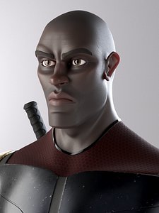 3D superhero mercenary model