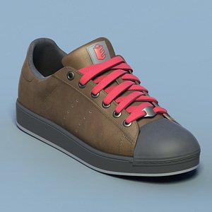 brown sports shoes 02 3d max