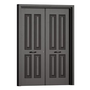 Entrance doors Wooden classic double door 3D model