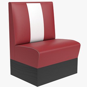 Single seat diner booth banquette 3D