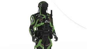Futuristic Battle Robot 3D Model Rigged Game-Ready 3D model