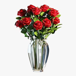 Flower Set 03  Red Roses Bouquet