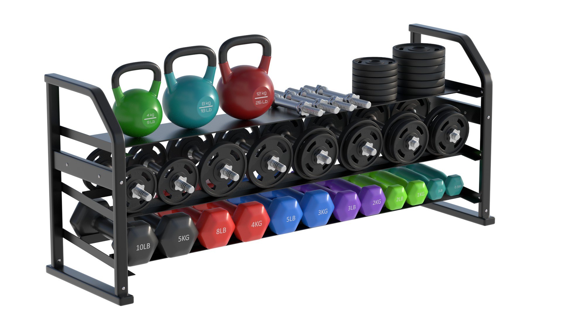 Chrome Dumbbell Rack Technogym