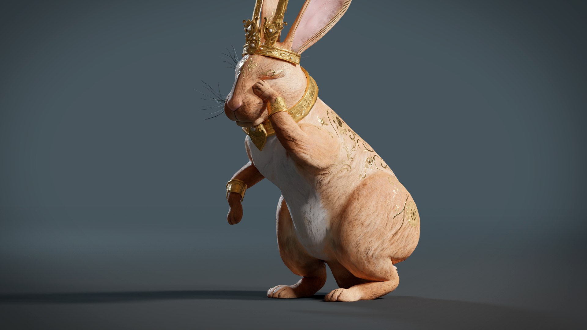 Fantasy Golden Rabbit 3D - TurboSquid 2131395
