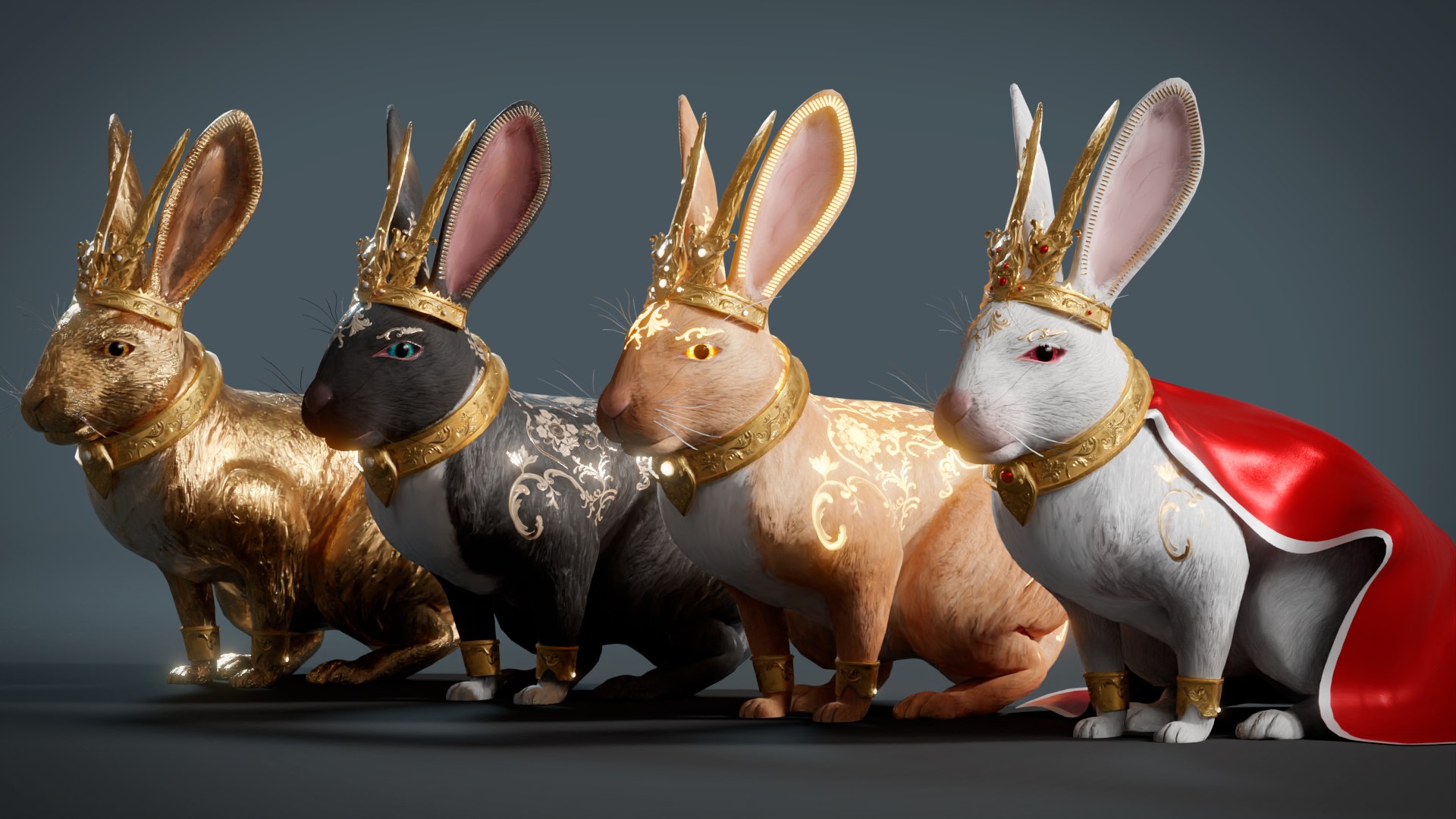 Fantasy Golden Rabbit 3D - TurboSquid 2131395