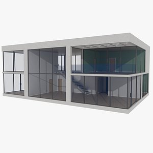3d model modernist house interior