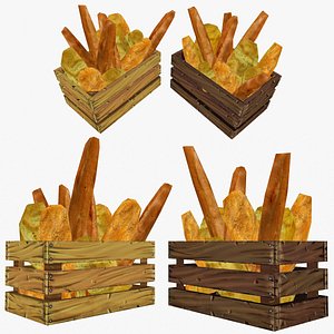 crate assorted bread 3d x