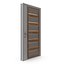 Modern Design White Metal Steel Door with Wooden Details model 3D model