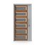 Modern Design White Metal Steel Door with Wooden Details model 3D model