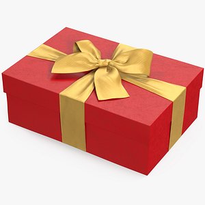 3D gift box red 4 model