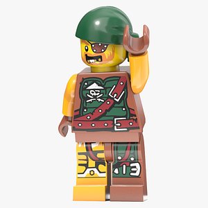 Minifigure LEGO Pirate Rigged for Cinema 4D 3D