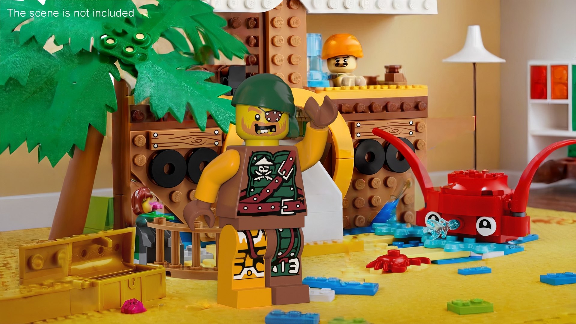 Minifigure LEGO Pirate Rigged for Cinema 4D 3D model preview