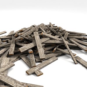 3dsmax wood plank debris