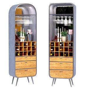 Wardrobe bar with alcohol 3D model