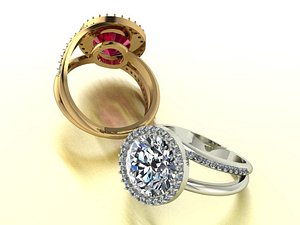 gold diamond ring 3D model