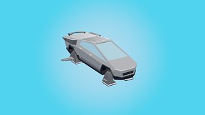 Low Poly Futuristic Flying Car