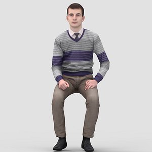 Victor Business Sitting 2 - 3D Human Model