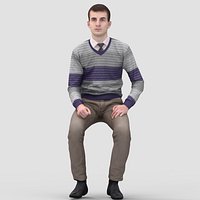 Victor Business Sitting 2 - 3D Human Model