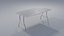 Klapptisch-Set mit 4K-Texturen Low-Poly-3D-Modell