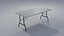 Klapptisch-Set mit 4K-Texturen Low-Poly-3D-Modell
